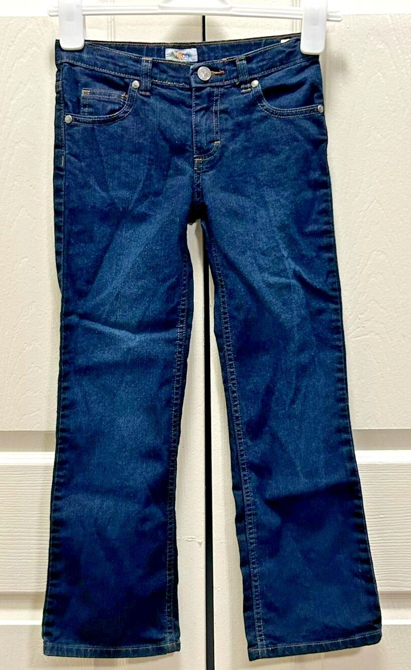 Circo Girls Jeans Size 8 Slim Dark Wash Western Embroidered Pocket Adjustable